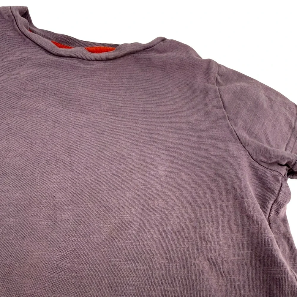 Boden Boys Purple Slub Cotton Short Sleeve T-Shirt Size 4-5Y Crew Neck Tee